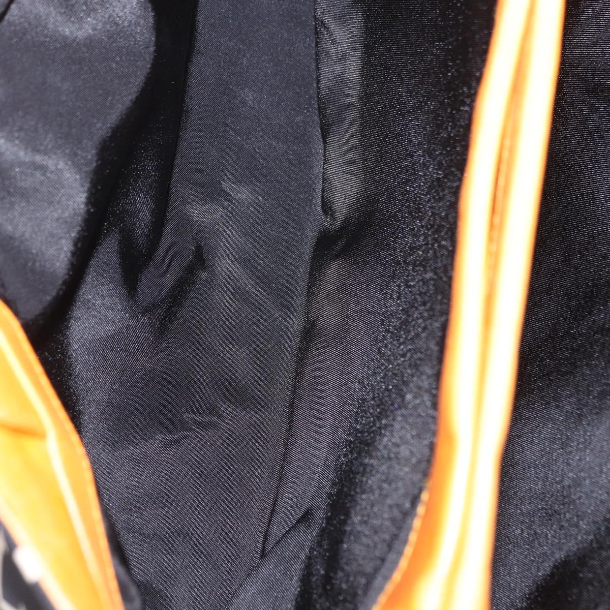 BVLGARI Logo Mania Tote Bag Nylon Black Orange Auth BA14208