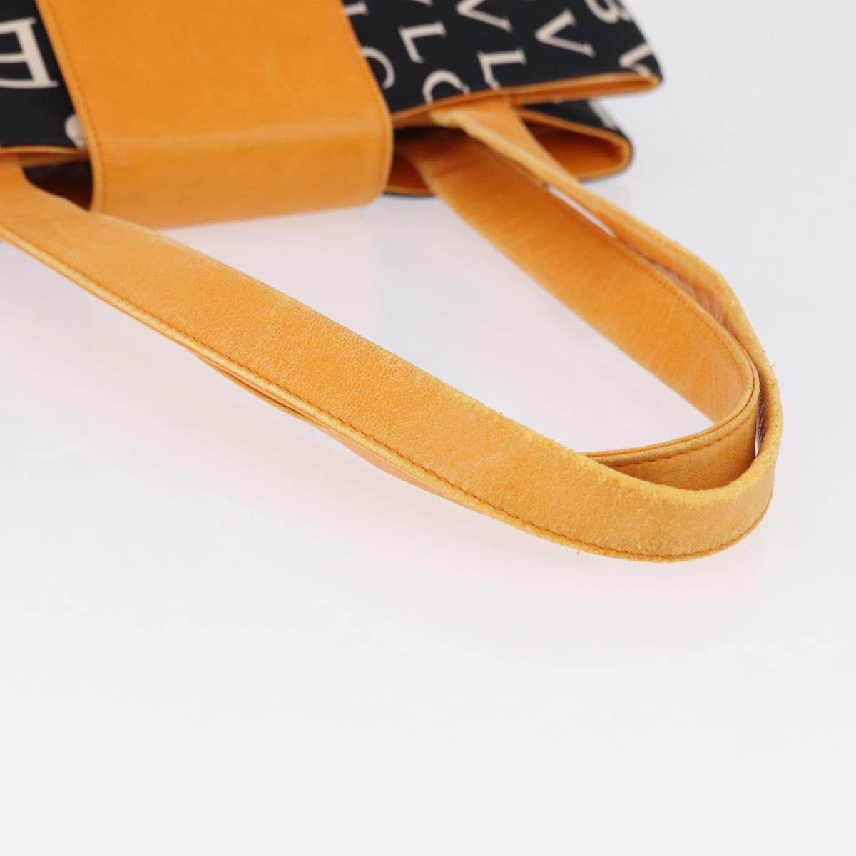 BVLGARI Logo Mania Tote Bag Nylon Black Orange Auth BA14208