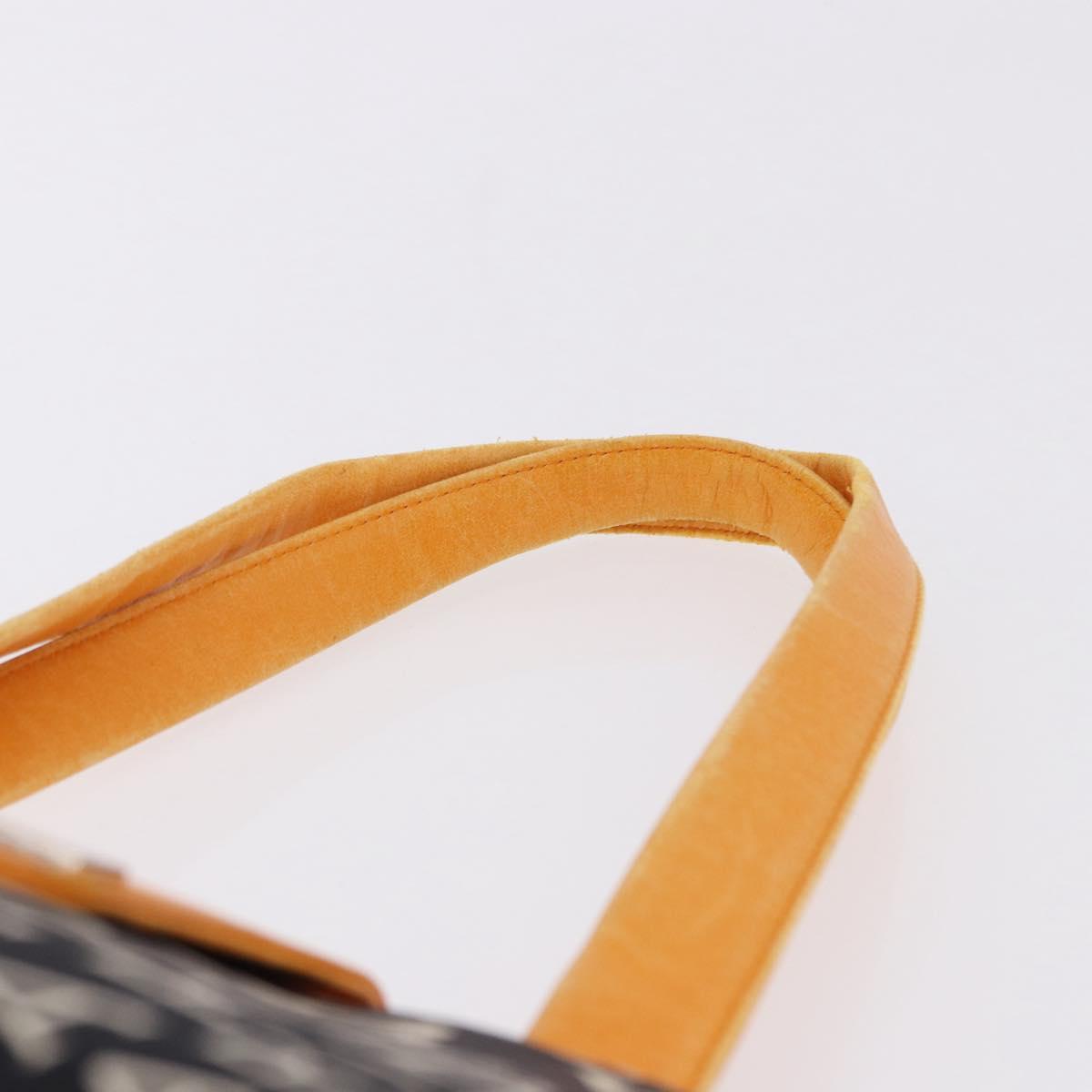 BVLGARI Logo Mania Tote Bag Nylon Black Orange Auth BA14208