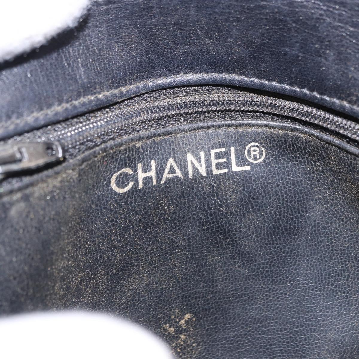 CHANEL Matelasse Waist Bag Lamb Skin Black Gold CC Auth BA14210