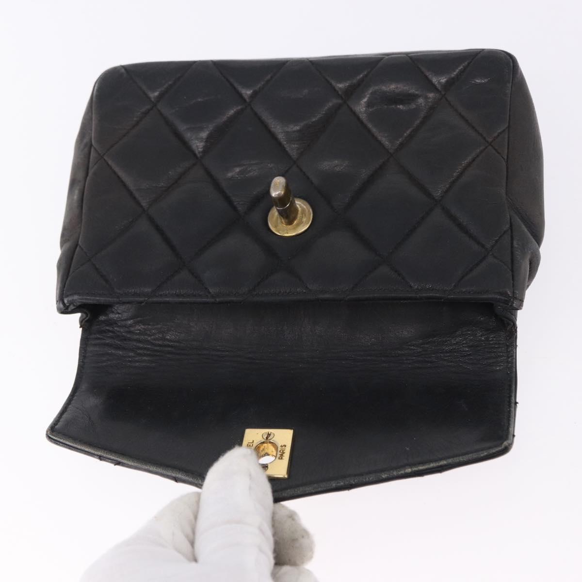 CHANEL Matelasse Waist bag Lamb Skin Red Gold CC Auth BA14211