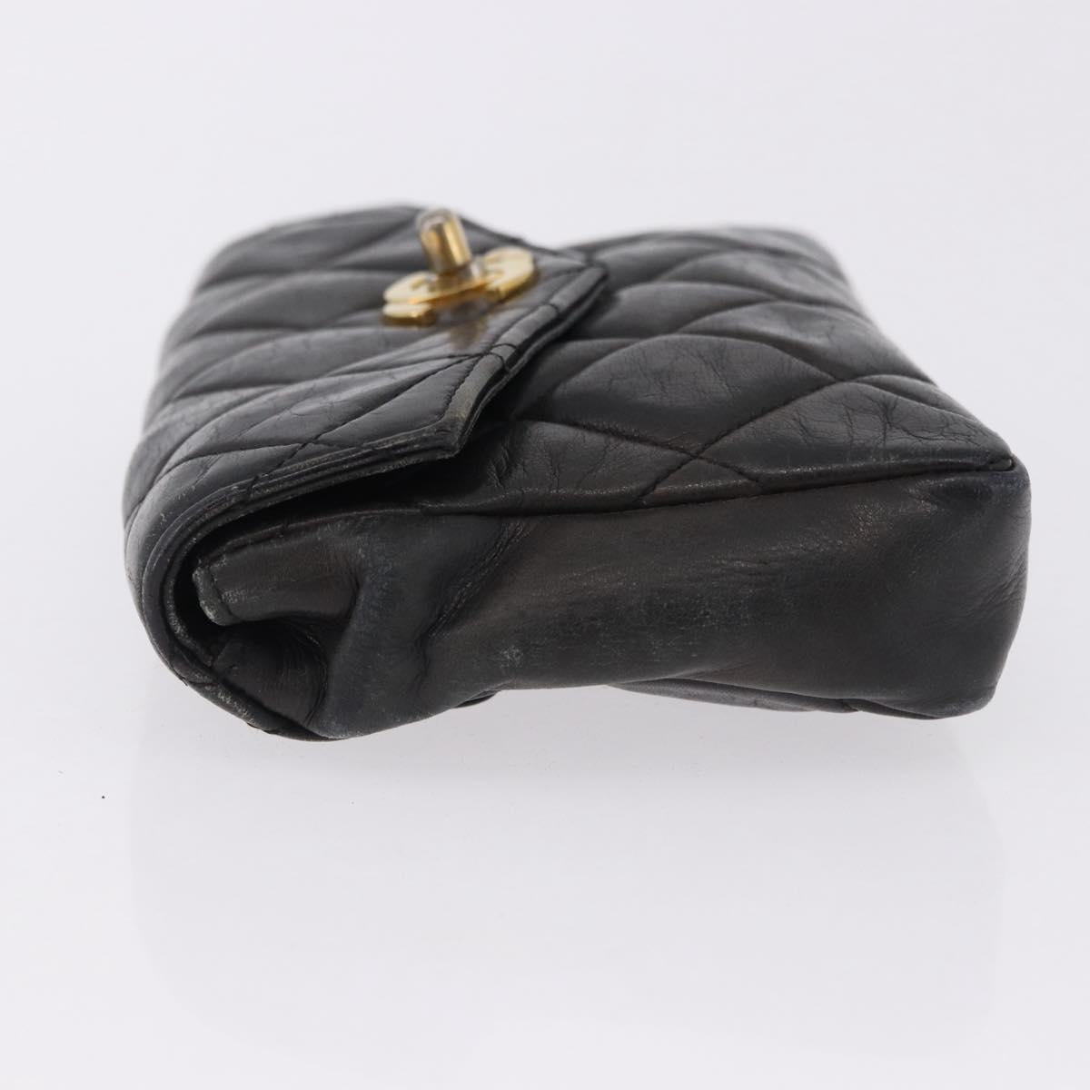 CHANEL Matelasse Waist bag Lamb Skin Red Gold CC Auth BA14211