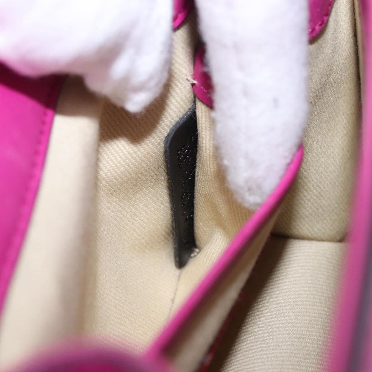 VALENTINO Studs Chain Shoulder Bag Leather Pink Gold Auth BA14213A