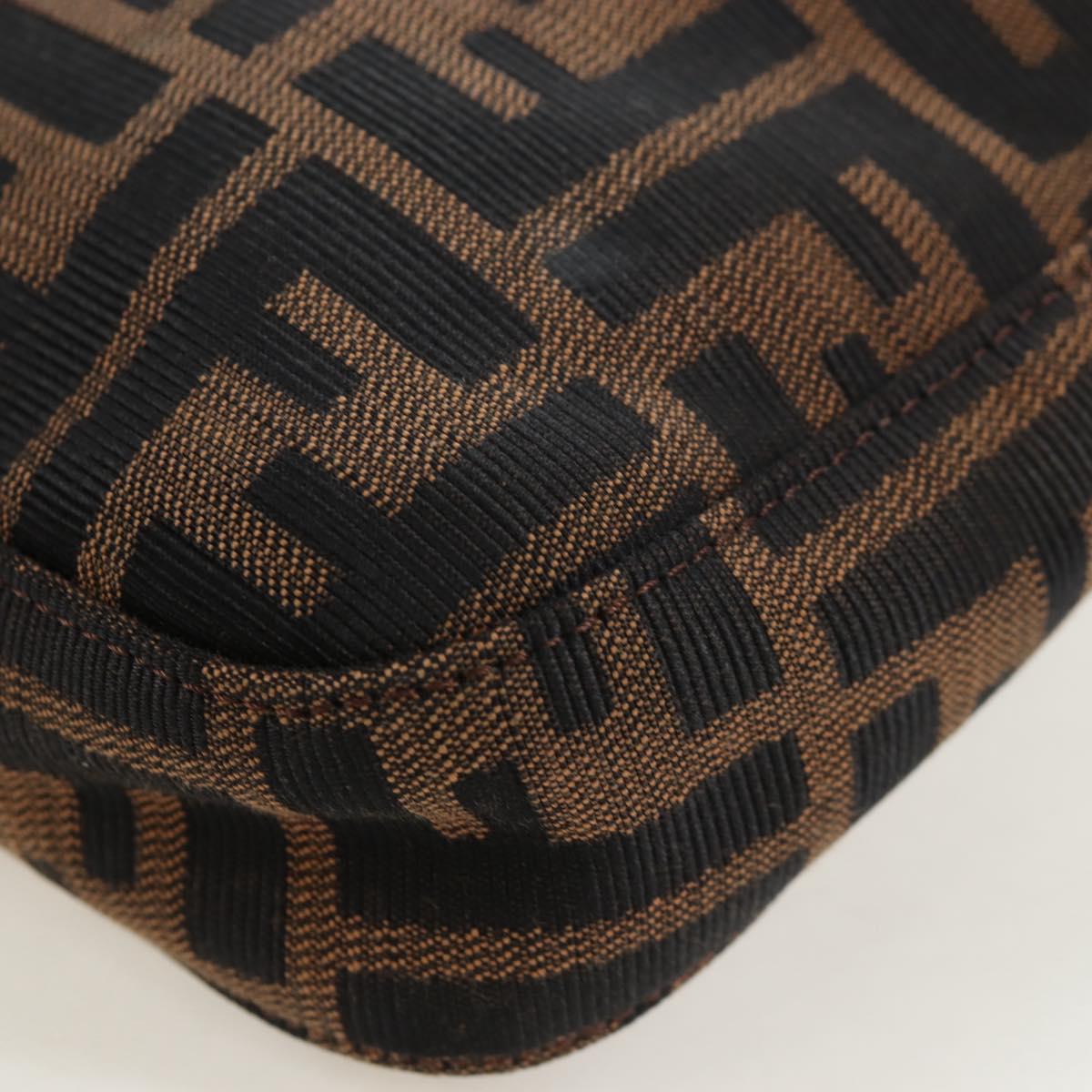 FENDI Zucca Canvas Mamma Baguette Shoulder Bag Brown Black Auth BA14215V