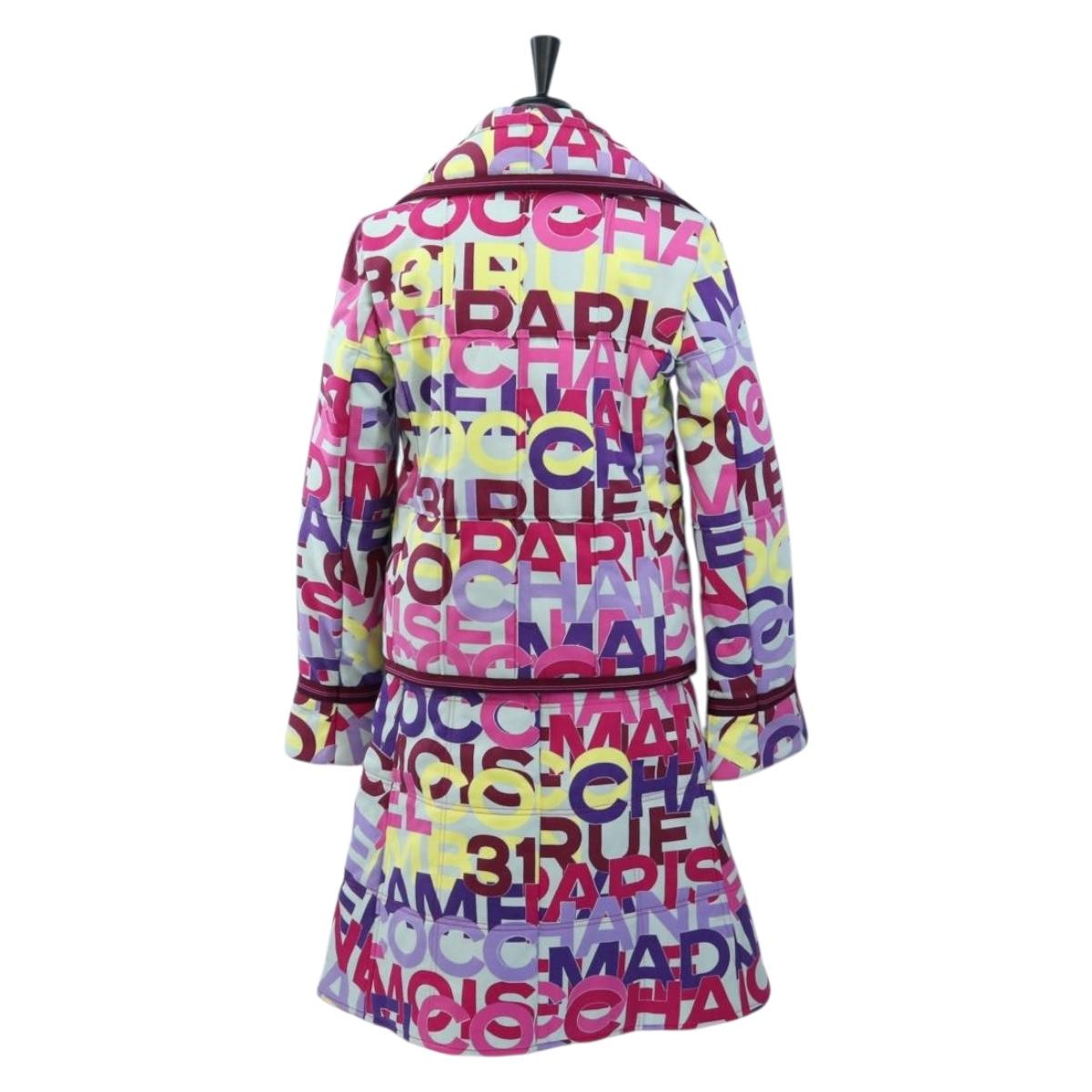 CHANEL Skirt Setup Jacket Cotton Pink CC Auth BA14218SM