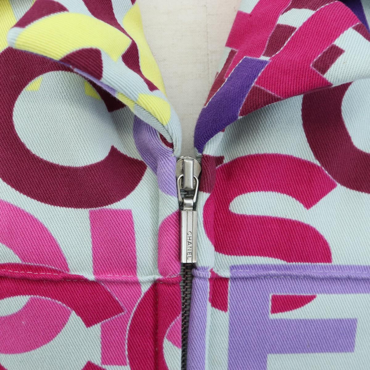 CHANEL Skirt Setup Jacket Cotton Pink CC Auth BA14218SM