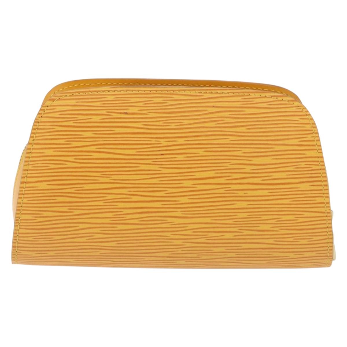 LOUIS VUITTON Epi Dauphine PM Pouch Yellow M48449 LV Auth BA14219