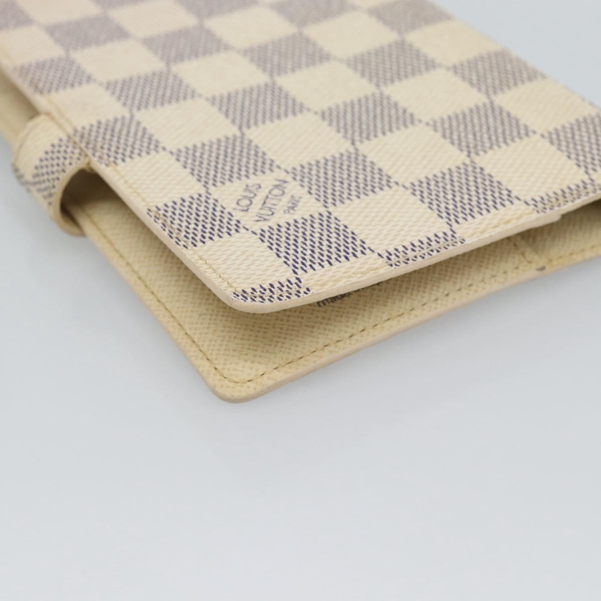 LOUIS VUITTON Damier Azur Agenda PM Day Planner Cover R20706 LV Auth BA14223