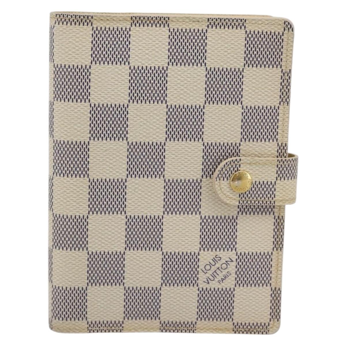 LOUIS VUITTON Damier Azur Agenda PM Day Planner Cover R20706 LV Auth BA14223