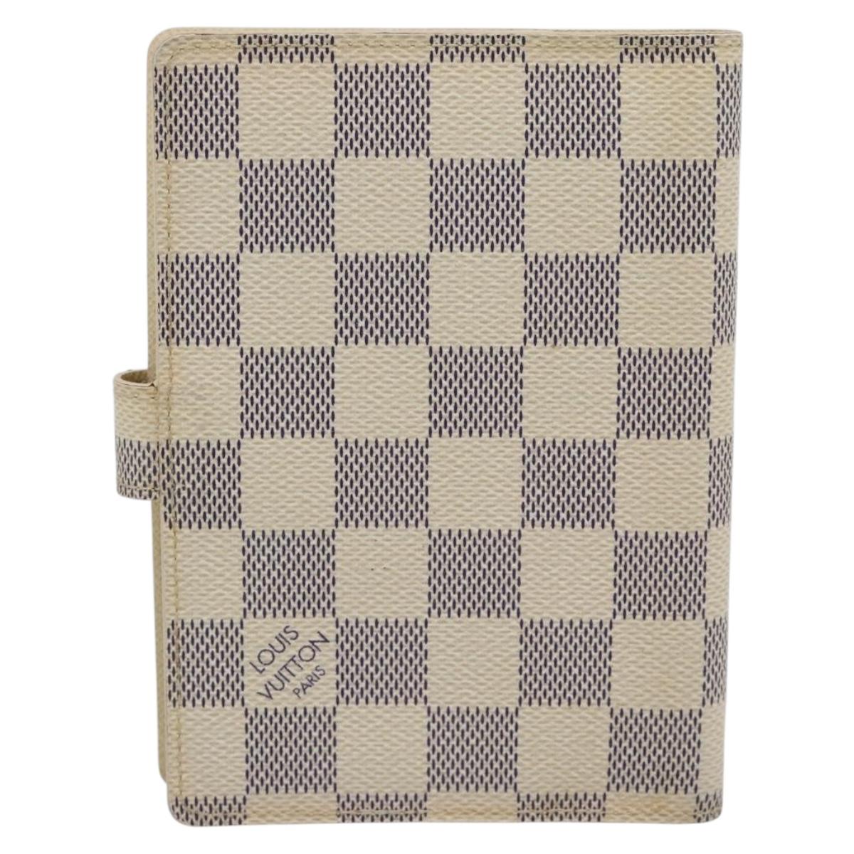 LOUIS VUITTON Damier Azur Agenda PM Day Planner Cover R20706 LV Auth BA14223