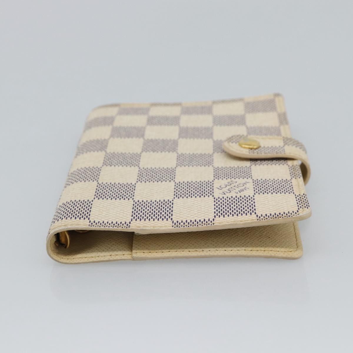 LOUIS VUITTON Damier Azur Agenda PM Day Planner Cover R20706 LV Auth BA14223