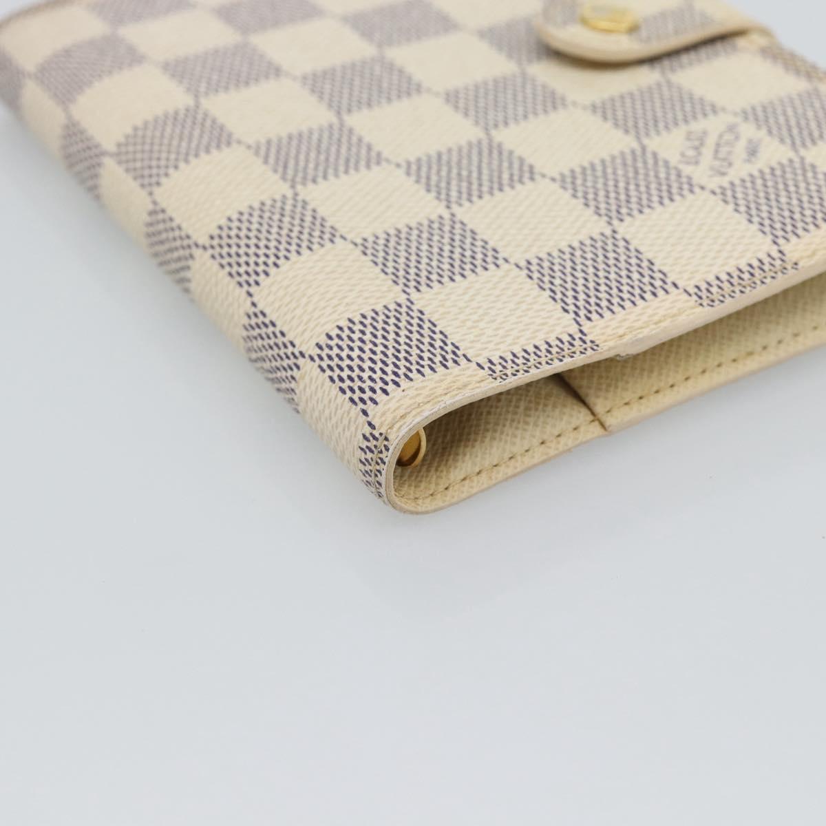 LOUIS VUITTON Damier Azur Agenda PM Day Planner Cover R20706 LV Auth BA14223