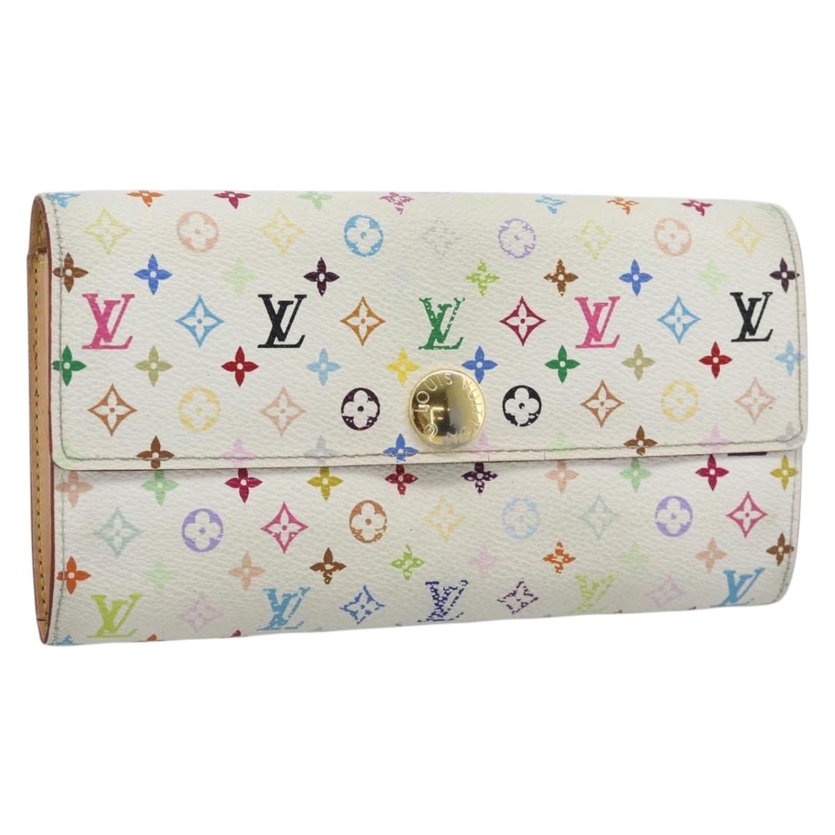 LOUIS VUITTON Monogram Multicolor Portefeiulle Sarah White M93532 Auth BA14224