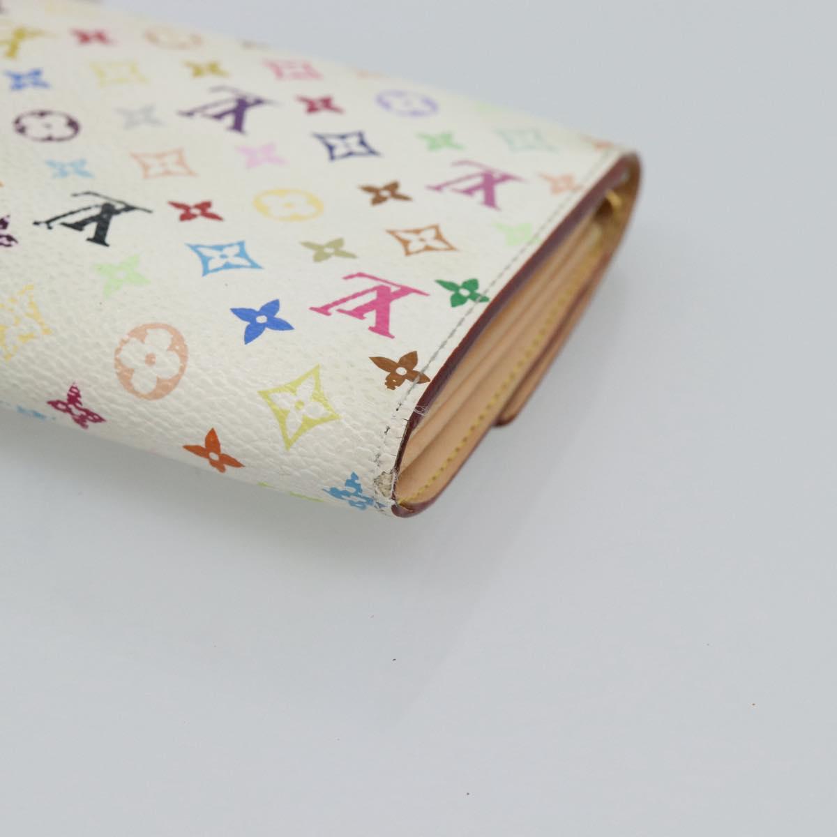 LOUIS VUITTON Monogram Multicolor Portefeiulle Sarah White M93532 Auth BA14224
