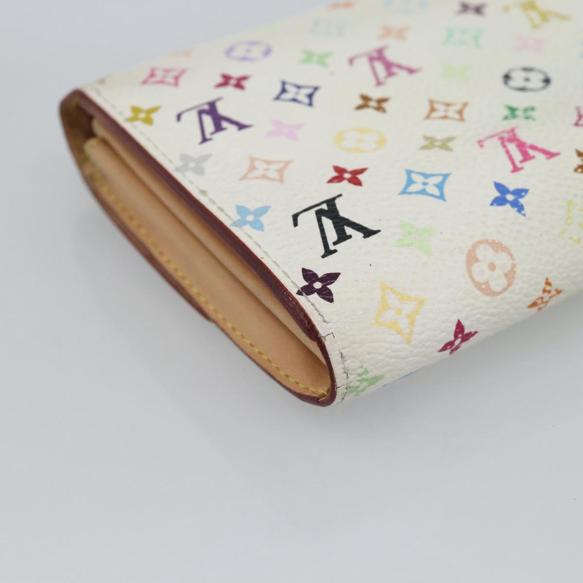 LOUIS VUITTON Monogram Multicolor Portefeiulle Sarah White M93532 Auth BA14224