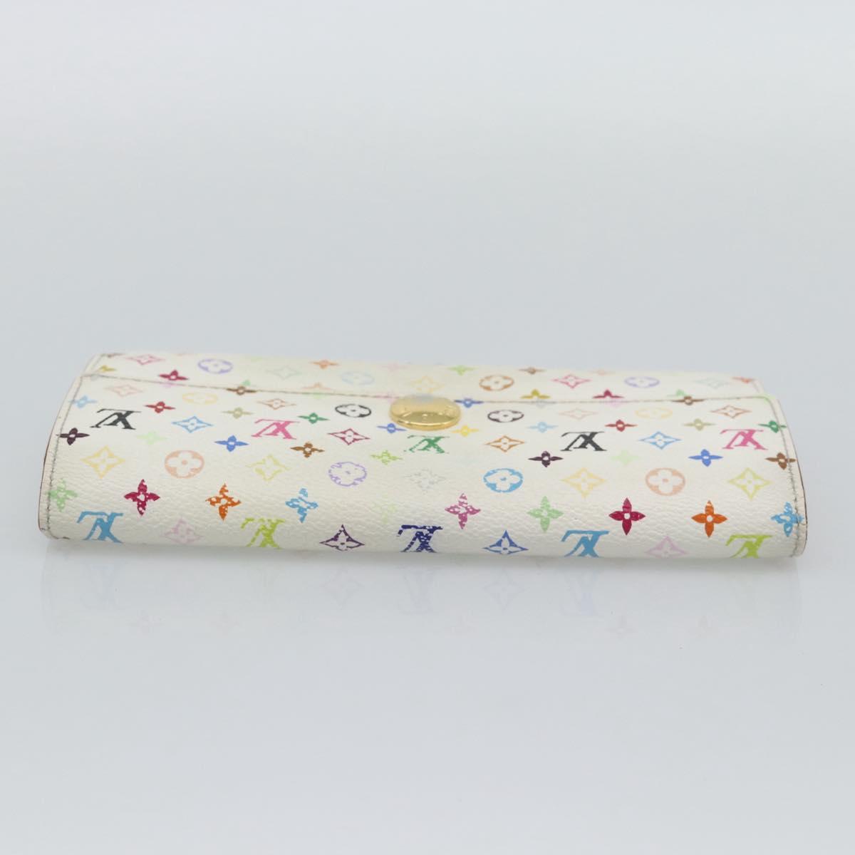 LOUIS VUITTON Monogram Multicolor Portefeiulle Sarah White M93532 Auth BA14224