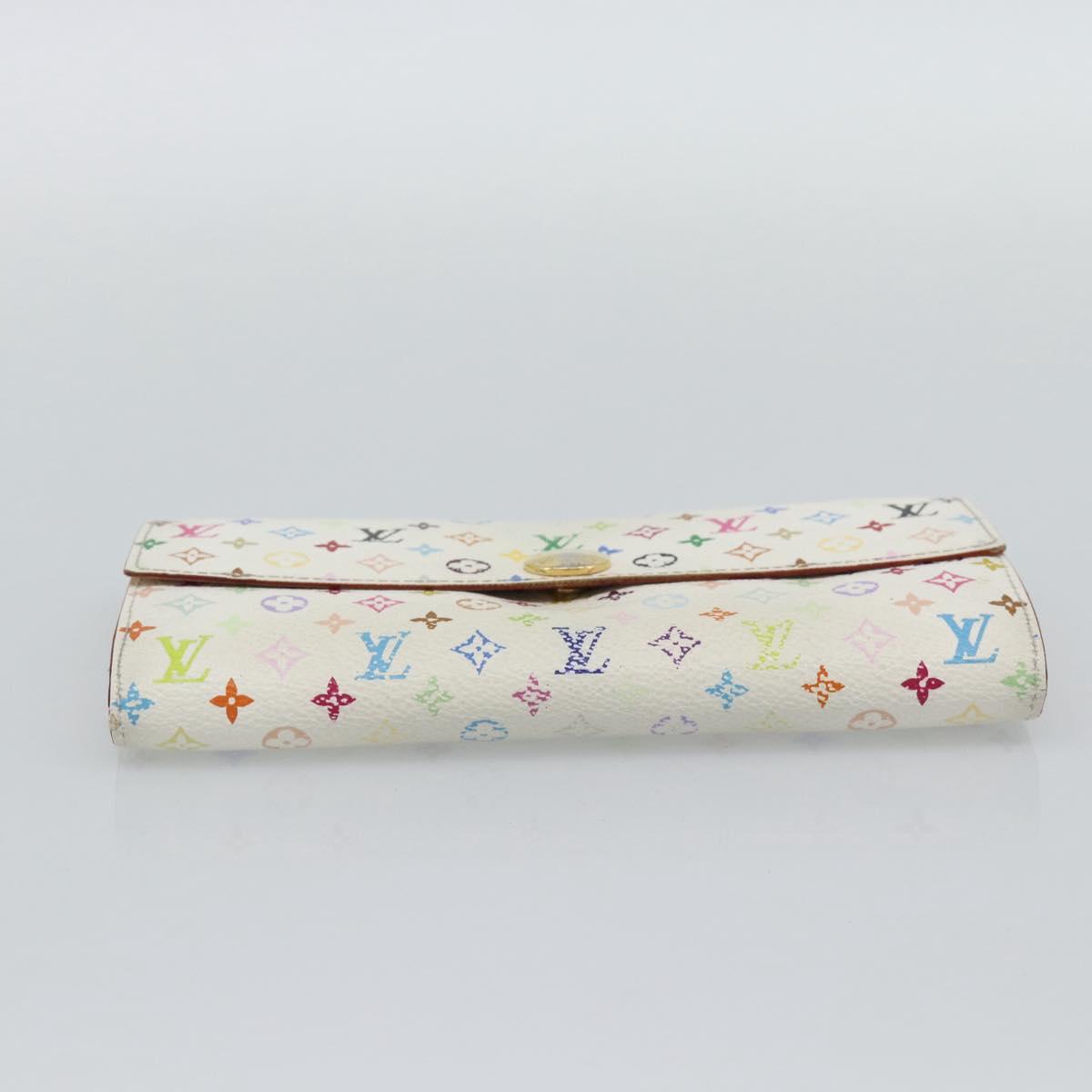 LOUIS VUITTON Monogram Multicolor Portefeiulle Sarah White M93532 Auth BA14224
