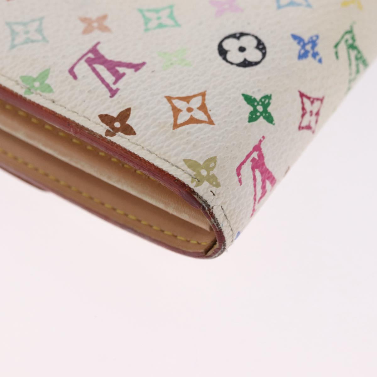 LOUIS VUITTON Monogram Multicolor Portefeiulle Sarah White M93532 Auth BA14225