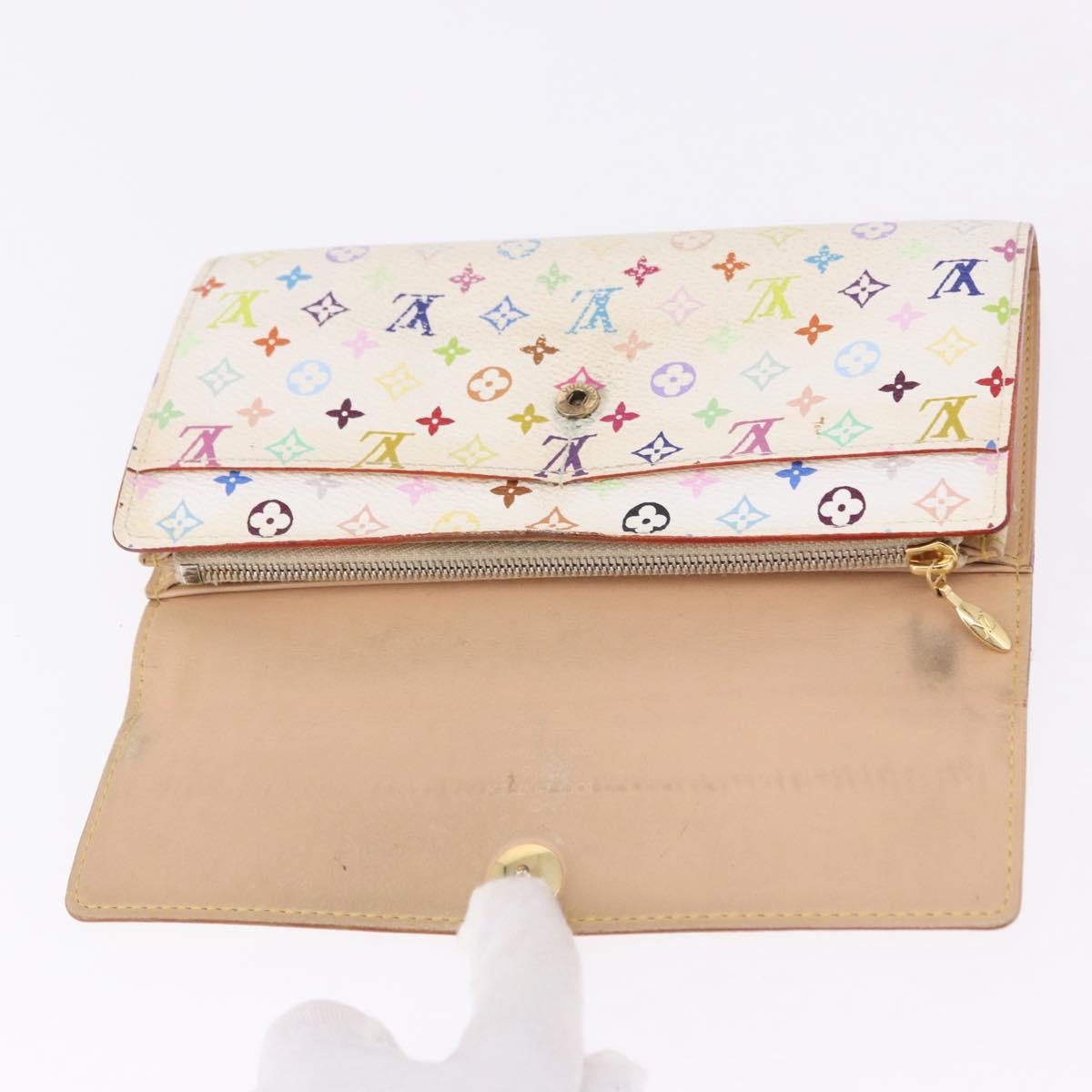 LOUIS VUITTON Monogram Multicolor Portefeiulle Sarah White M93532 Auth BA14225