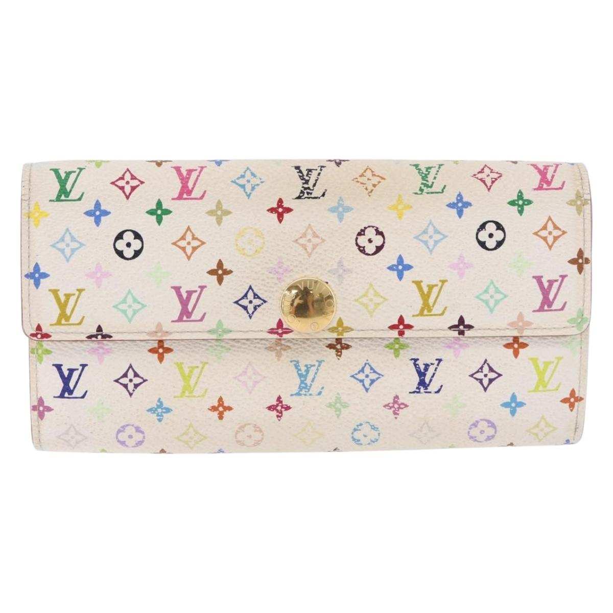 LOUIS VUITTON Monogram Multicolor Portefeiulle Sarah White M93532 Auth BA14225
