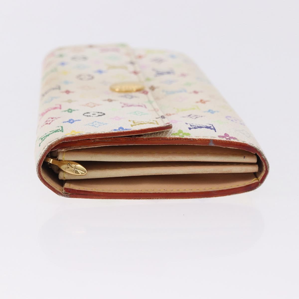 LOUIS VUITTON Monogram Multicolor Portefeiulle Sarah White M93532 Auth BA14225