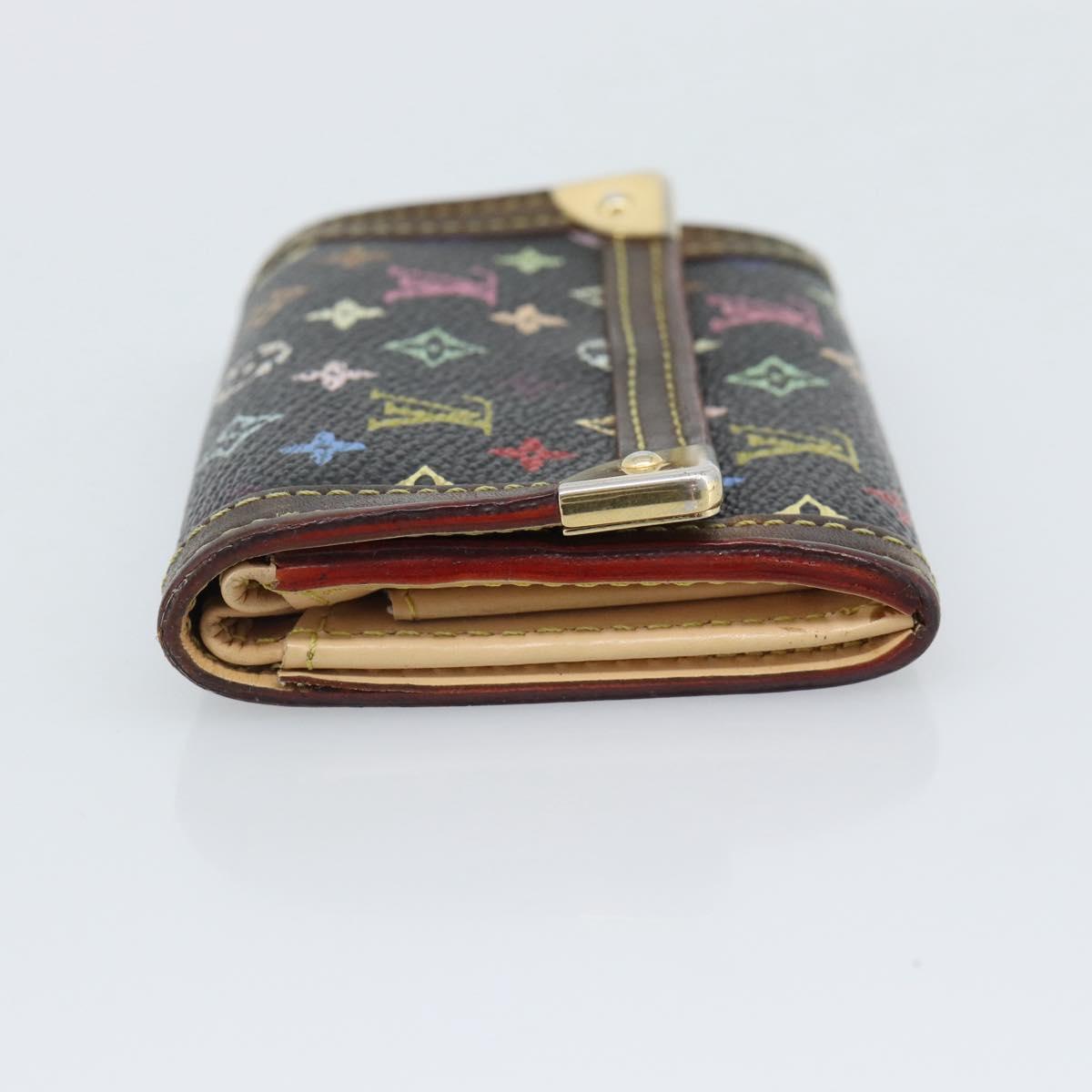 LOUIS VUITTON Monogram Multicolor Porte Monnaie Pla Black M92656 LV Auth BA14228