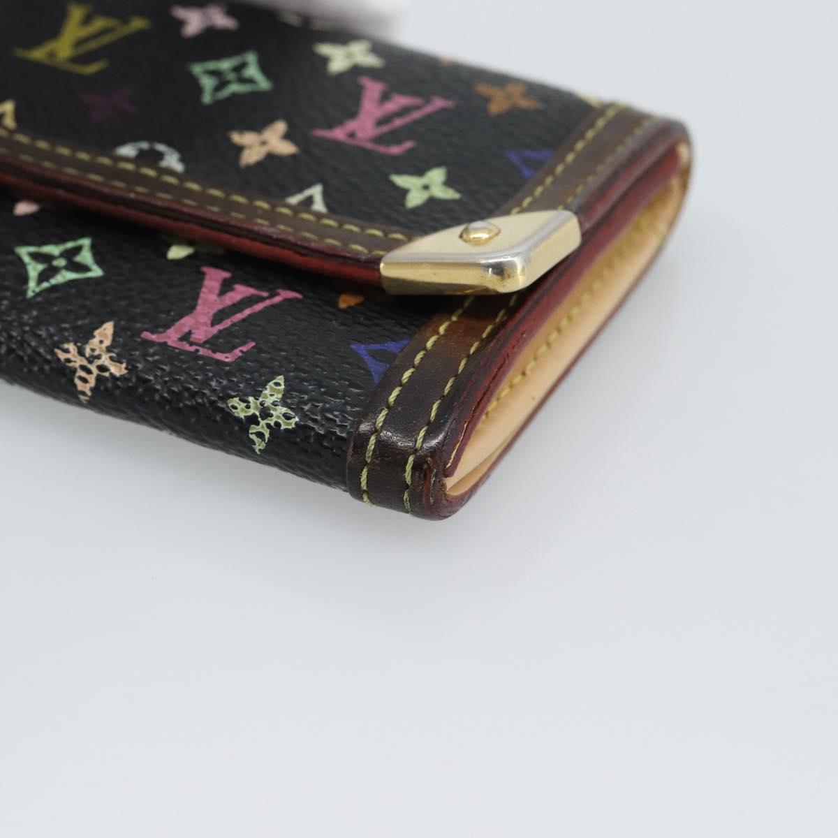 LOUIS VUITTON Monogram Multicolor Porte Monnaie Pla Black M92656 LV Auth BA14228