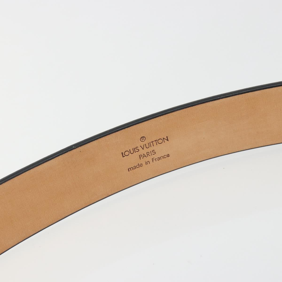 LOUIS VUITTON Ceinture LV Stamp Belt Leather Black M6896 LV Auth BA14230A