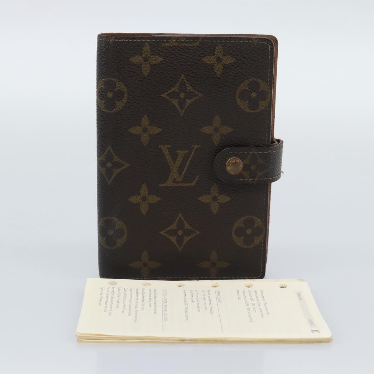 LOUIS VUITTON Monogram Agenda PM Day Planner Cover R20005 LV Auth BA14235