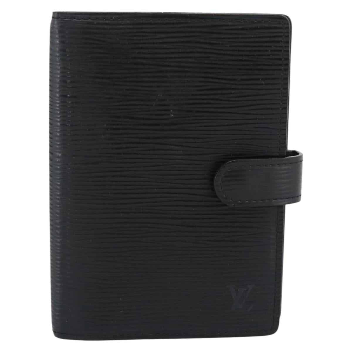 LOUIS VUITTON Epi Agenda PM Day Planner Cover Black R20052 LV Auth BA14236