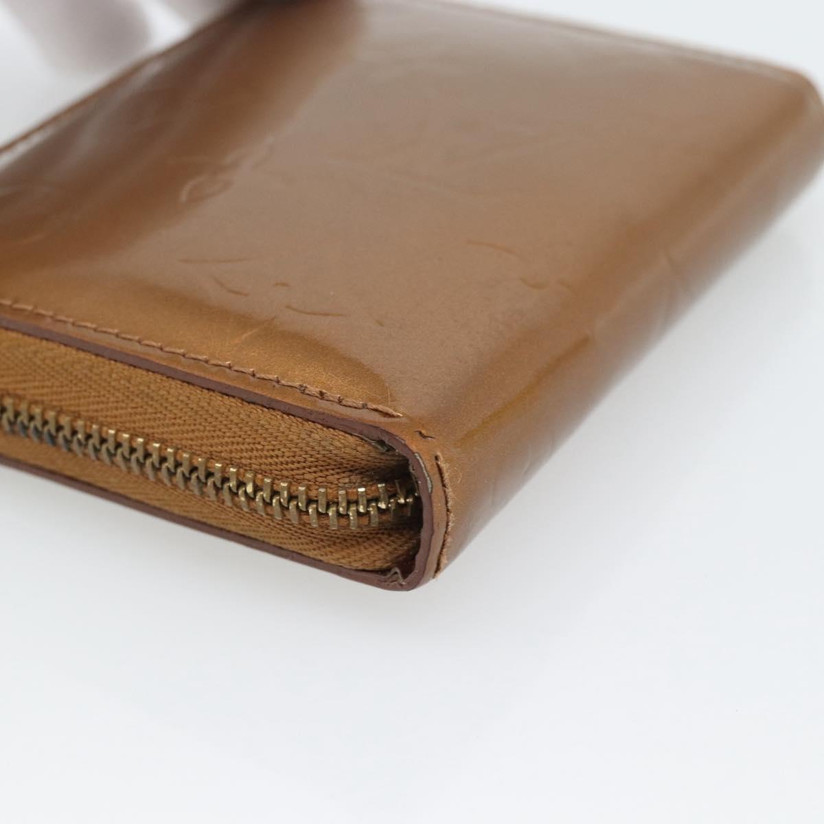 LOUIS VUITTON Monogram Vernis Bloom Wallet Bronze M91152 LV Auth BA14238