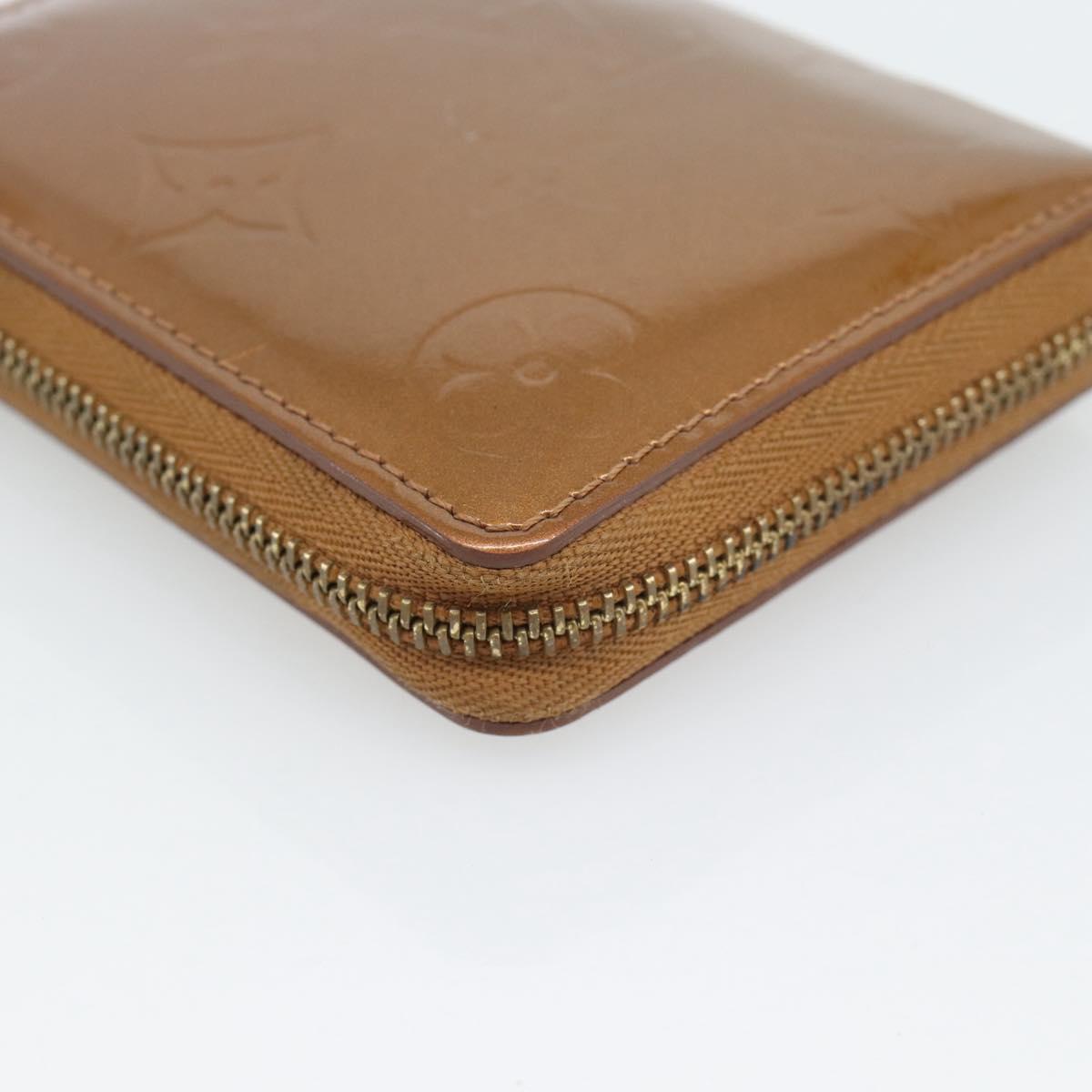 LOUIS VUITTON Monogram Vernis Bloom Wallet Bronze M91152 LV Auth BA14238