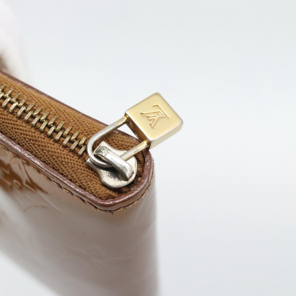 LOUIS VUITTON Monogram Vernis Bloom Wallet Bronze M91152 LV Auth BA14238