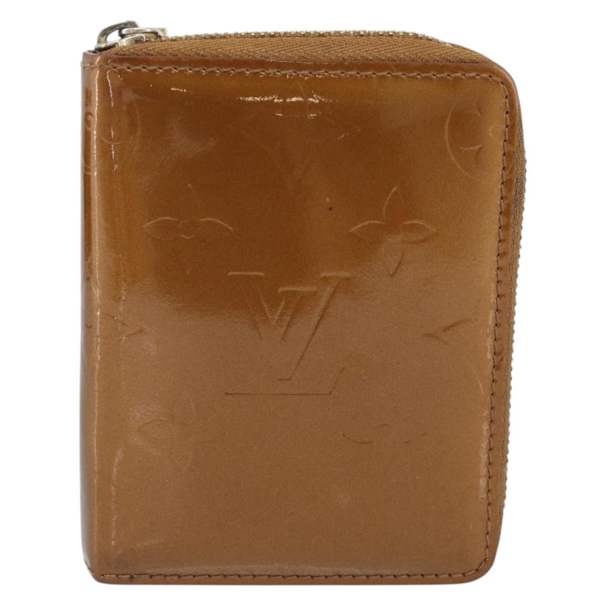 LOUIS VUITTON Monogram Vernis Bloom Wallet Bronze M91152 LV Auth BA14238