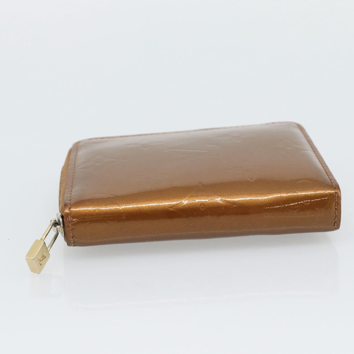 LOUIS VUITTON Monogram Vernis Bloom Wallet Bronze M91152 LV Auth BA14238