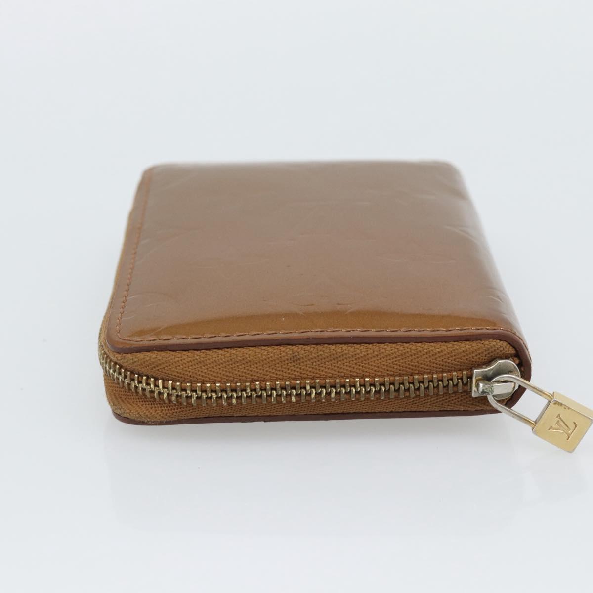 LOUIS VUITTON Monogram Vernis Bloom Wallet Bronze M91152 LV Auth BA14238