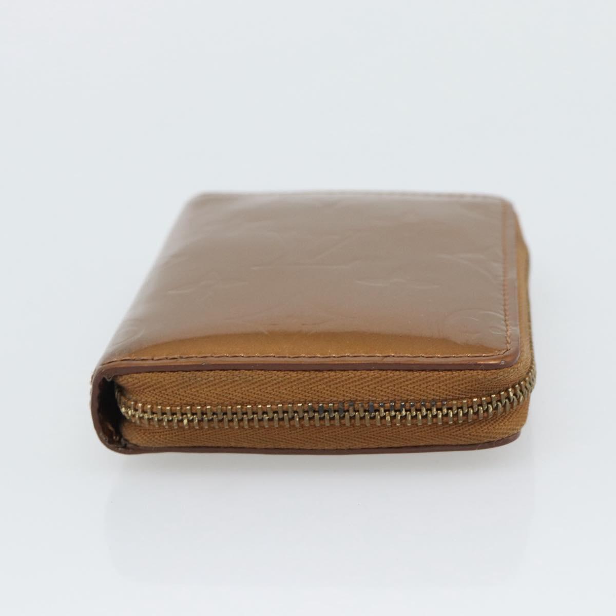 LOUIS VUITTON Monogram Vernis Bloom Wallet Bronze M91152 LV Auth BA14238