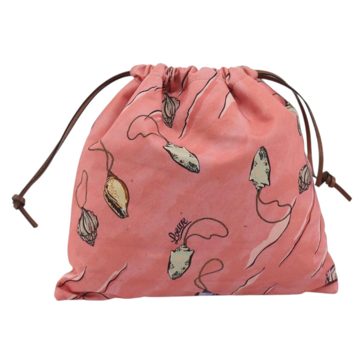 LOEWE Purse Hand Bag Canvas Pink Auth BA14239A
