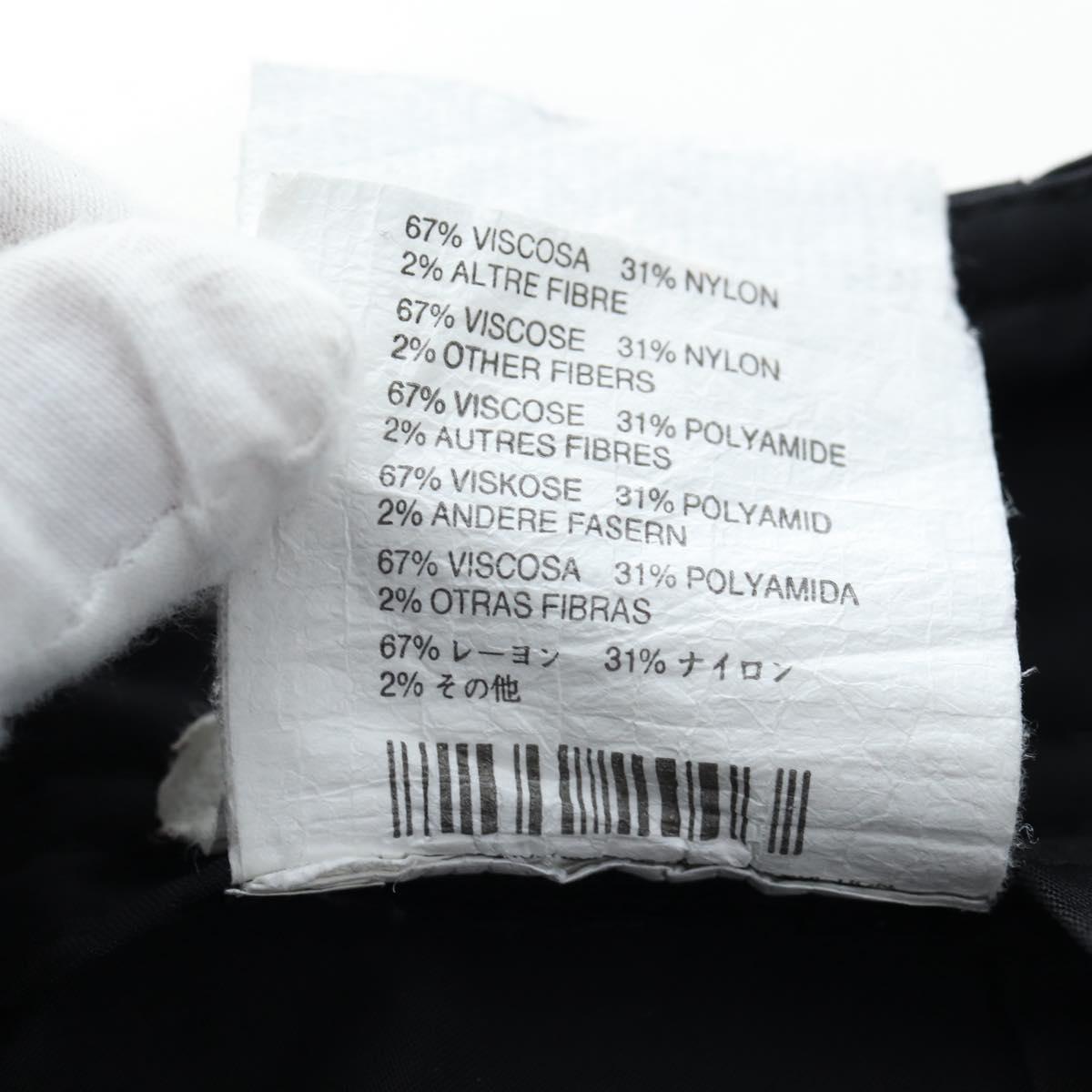 CHANEL Pants Rayon Black CC Auth BA14244V