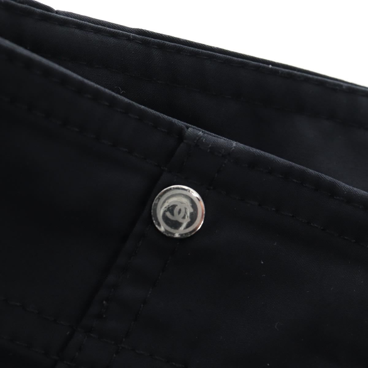 CHANEL Pants Rayon Black CC Auth BA14244V