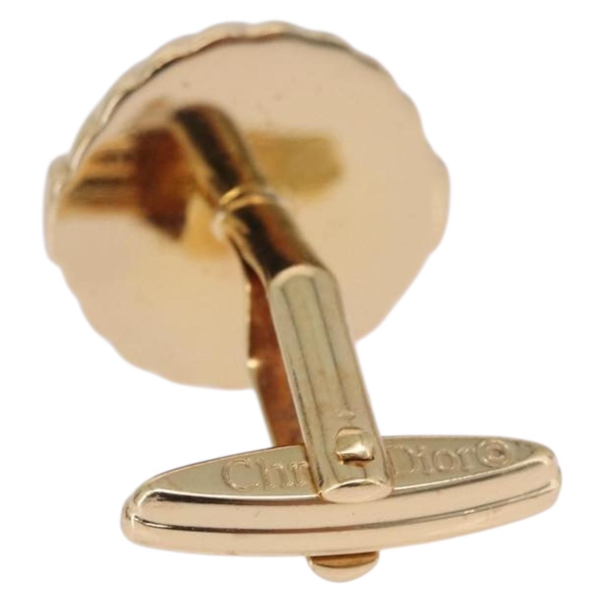 Christian Dior Cuffs & Lapel Pin Set Metal Gold Tone Auth BA14246