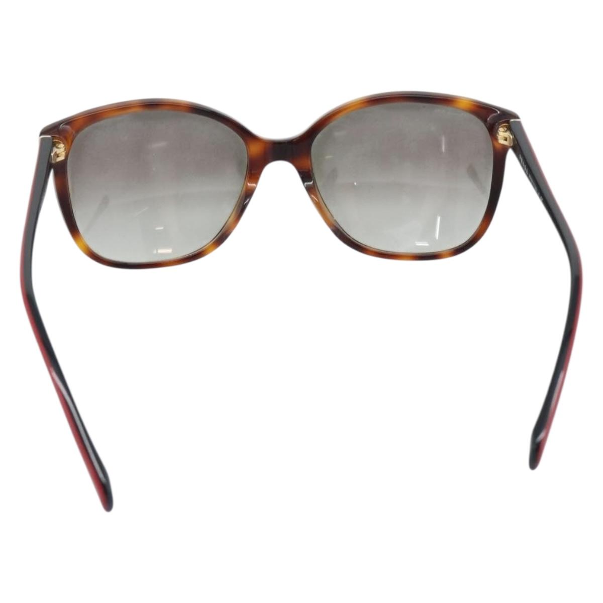 PRADA Tortoise Pattern Sunglasses Plastic Red Gold Auth BA14249