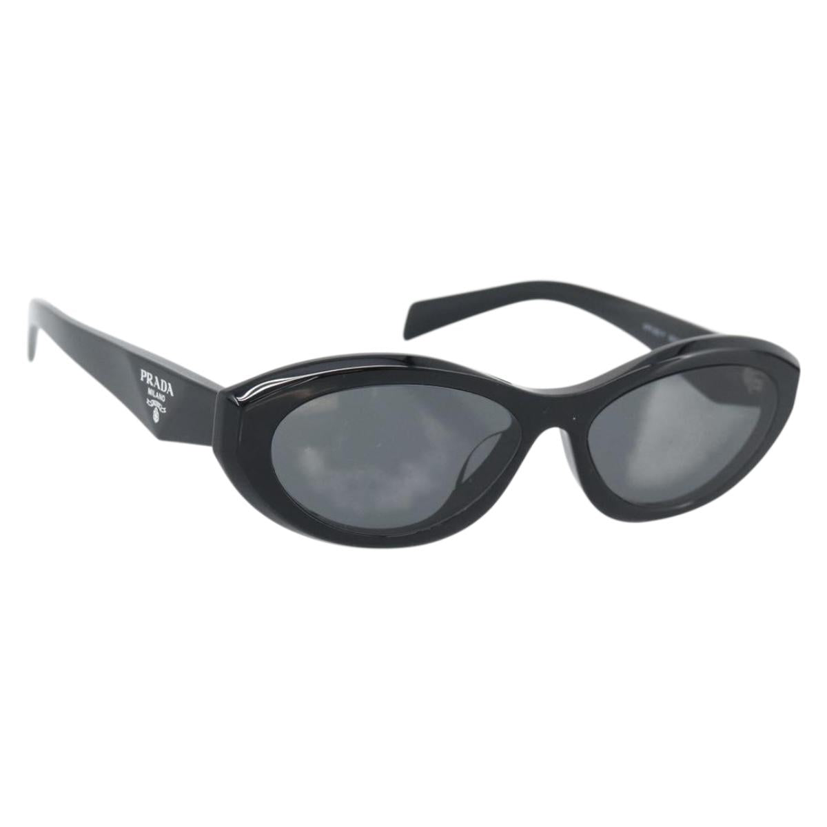 PRADA Sunglasses Plastic Black Silver Auth BA14250V