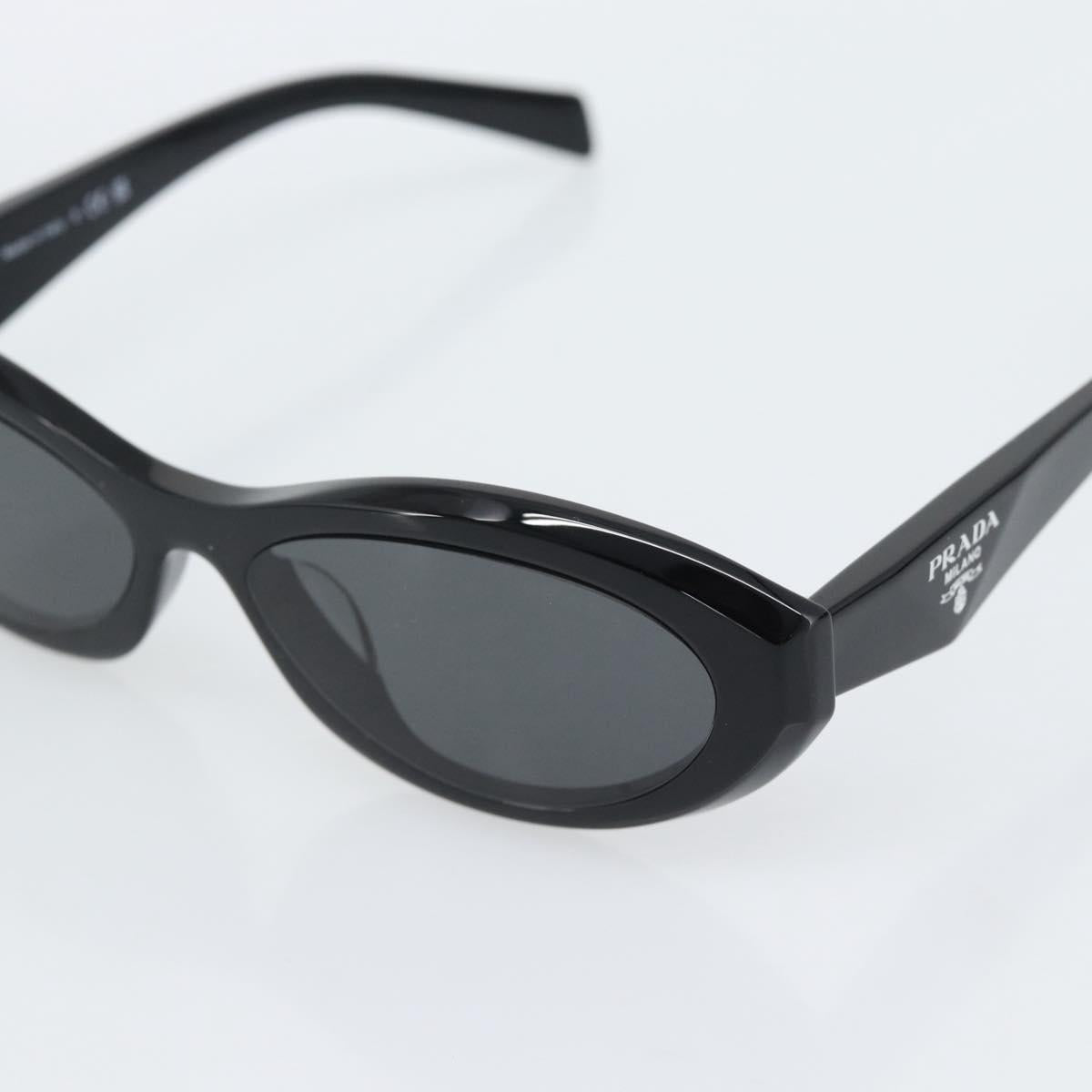 PRADA Sunglasses Plastic Black Silver Auth BA14250V