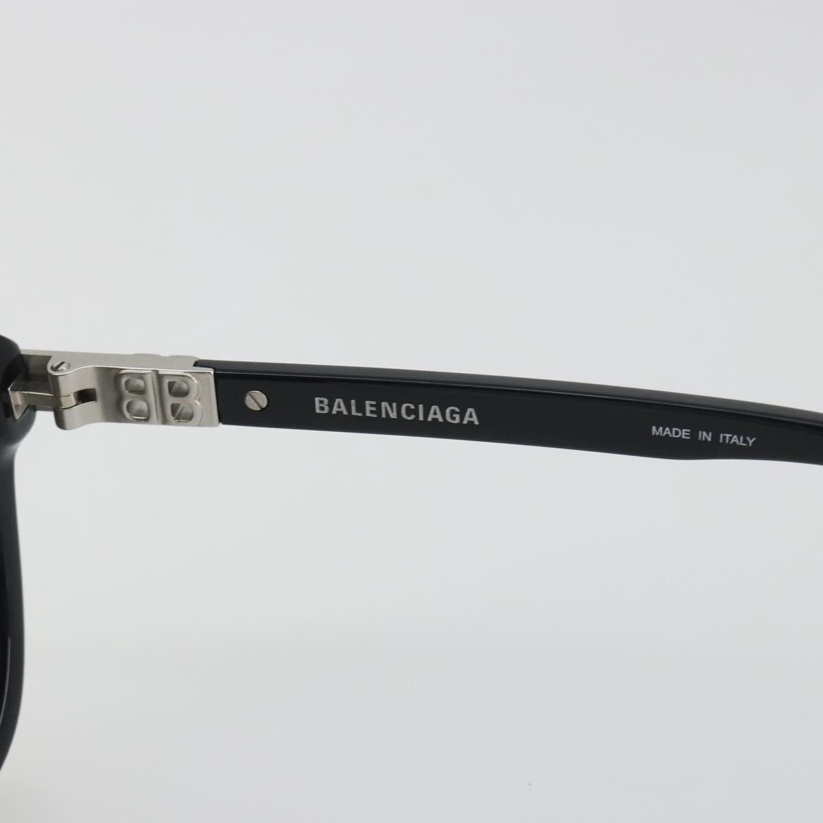 BALENCIAGA Sunglasses Plastic Black Silver Auth BA14252