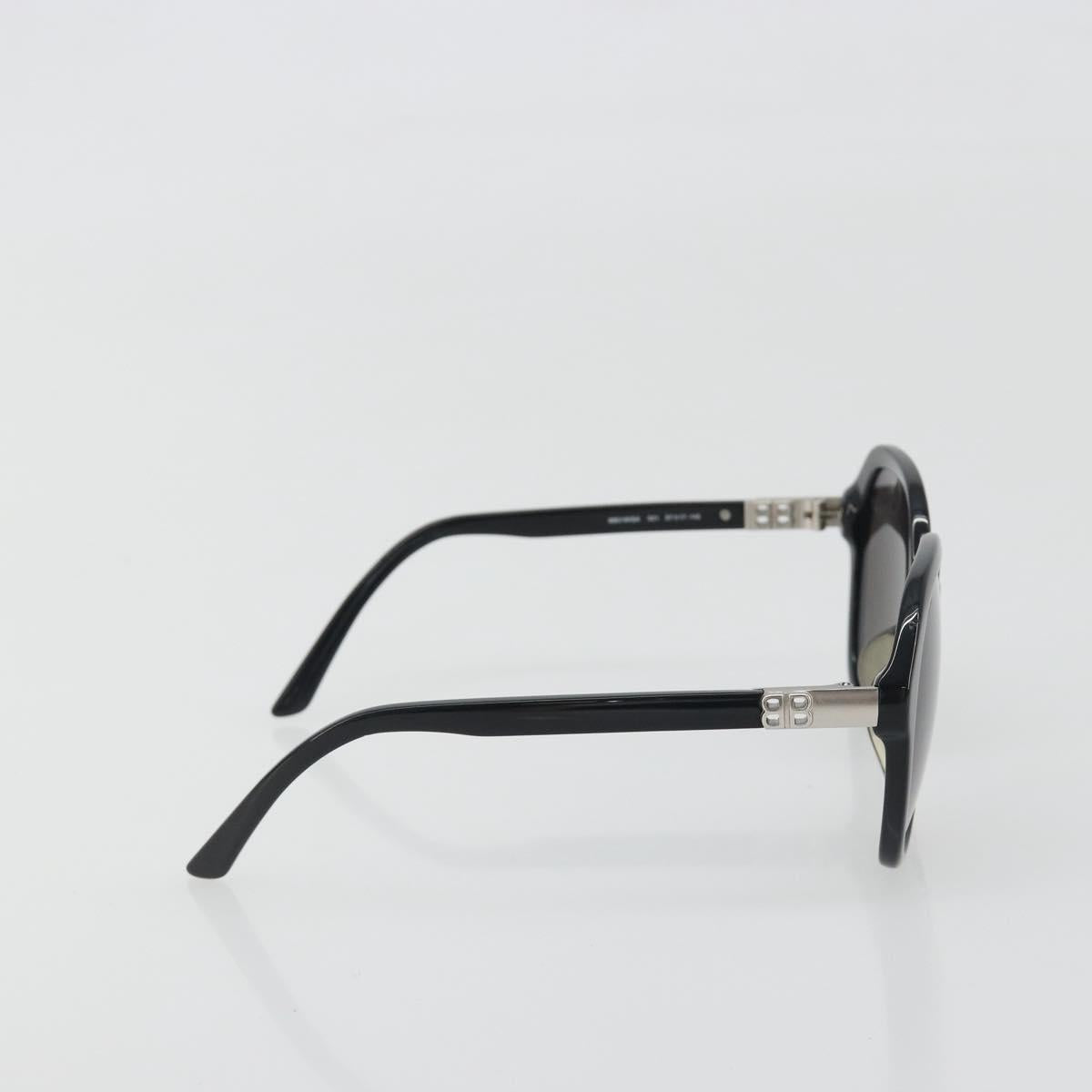 BALENCIAGA Sunglasses Plastic Black Silver Auth BA14252