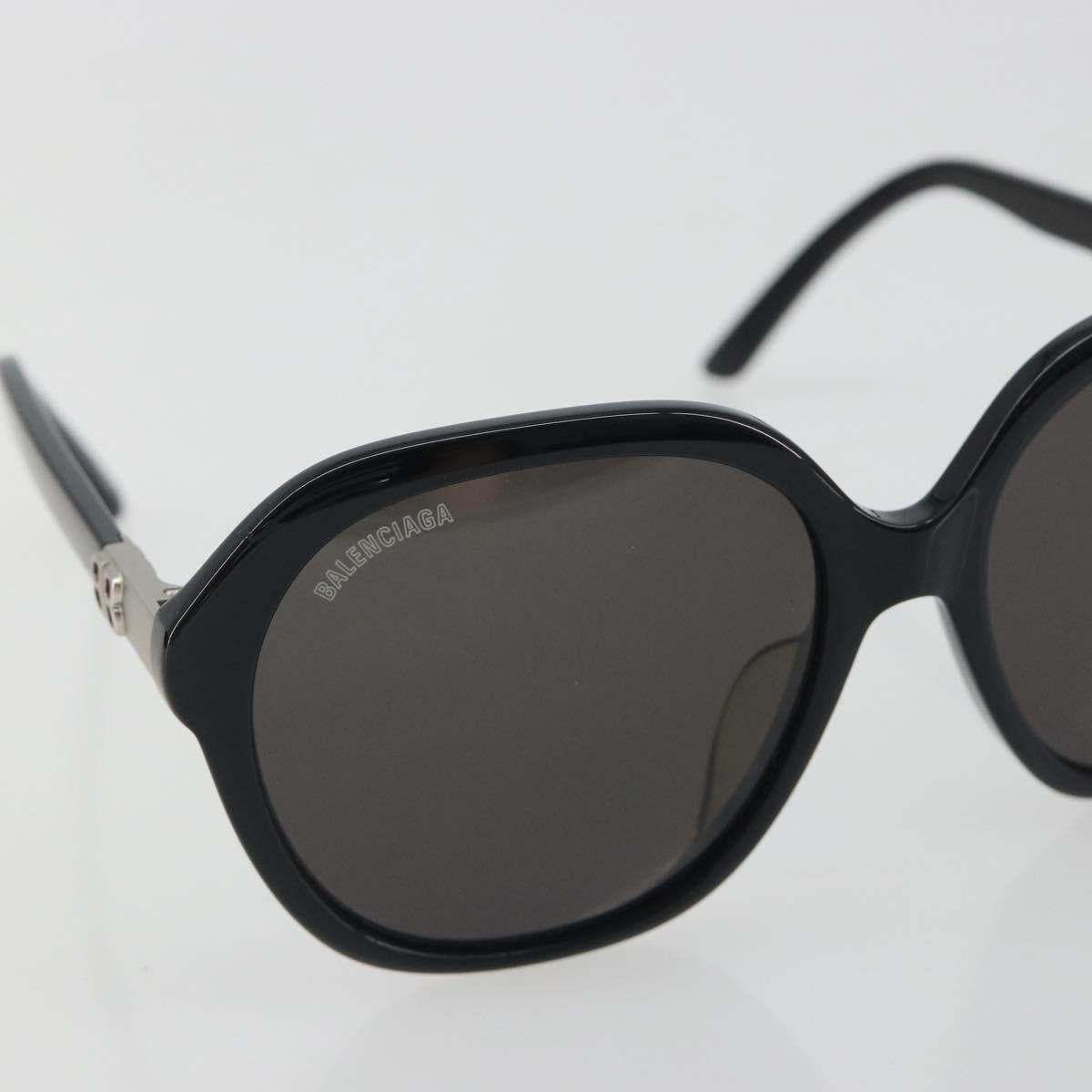 BALENCIAGA Sunglasses Plastic Black Silver Auth BA14252