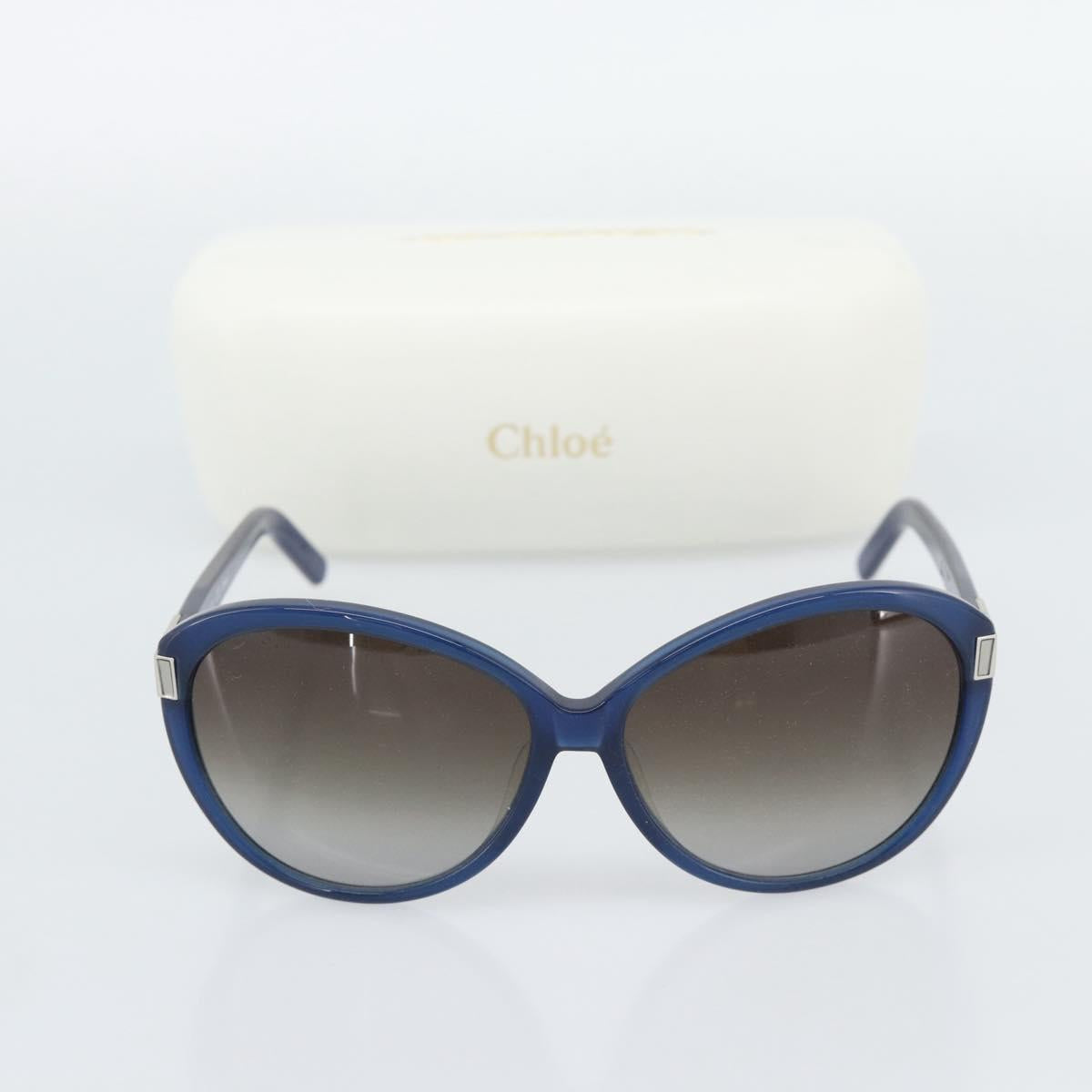 Chloe Sunglasses Plastic Blue Silver Auth BA14255