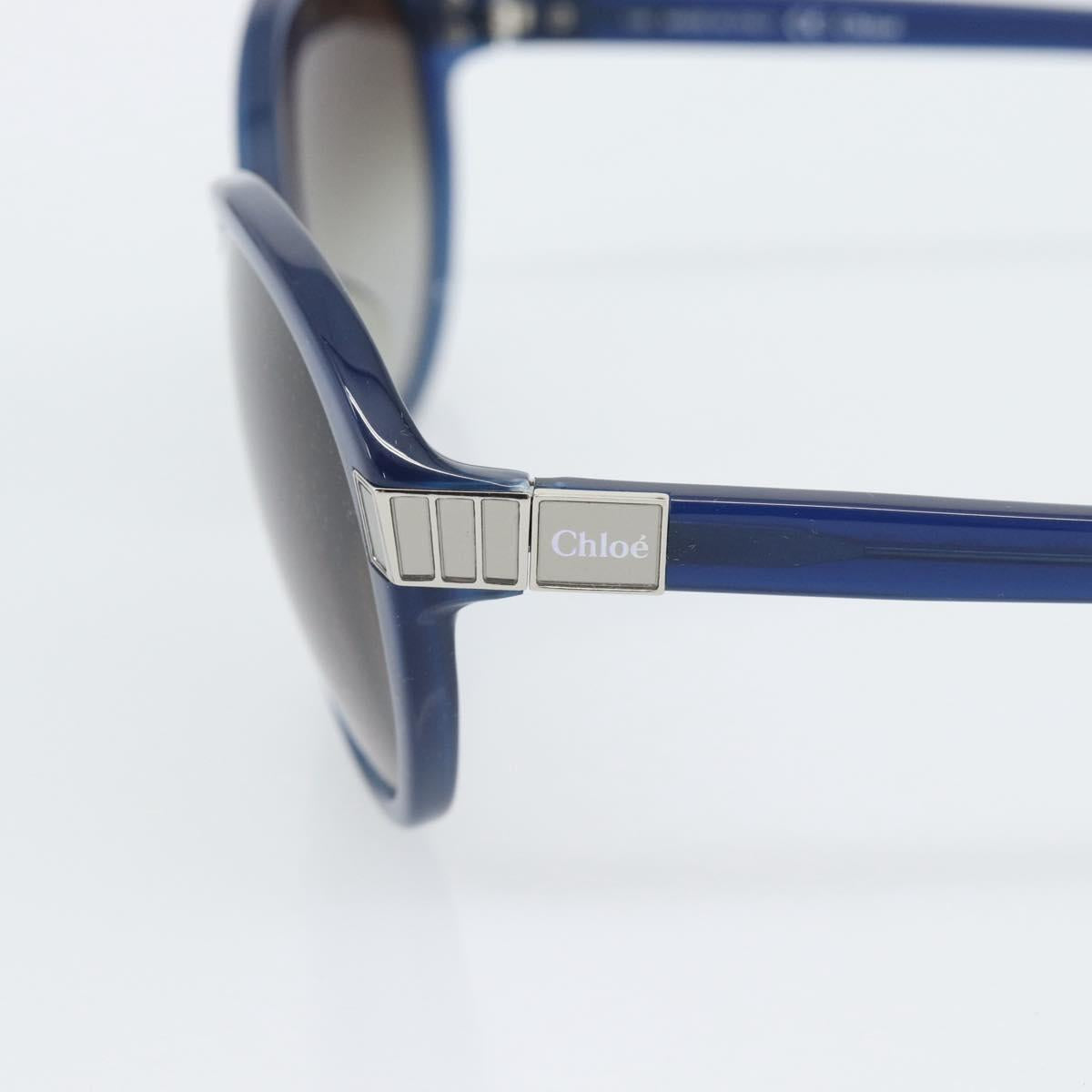 Chloe Sunglasses Plastic Blue Silver Auth BA14255