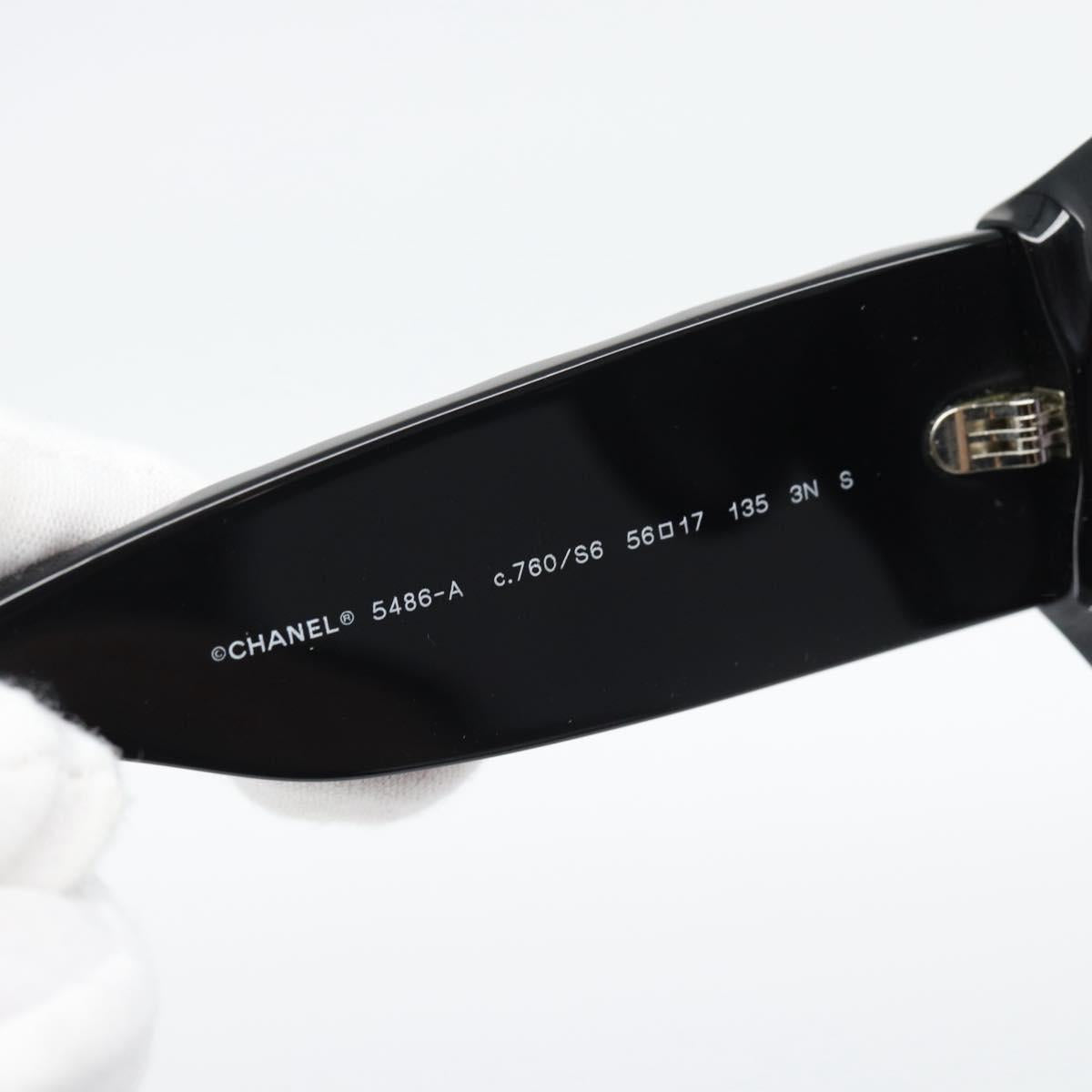 CHANEL Sunglasses Plastic Black CC Auth BA14257M